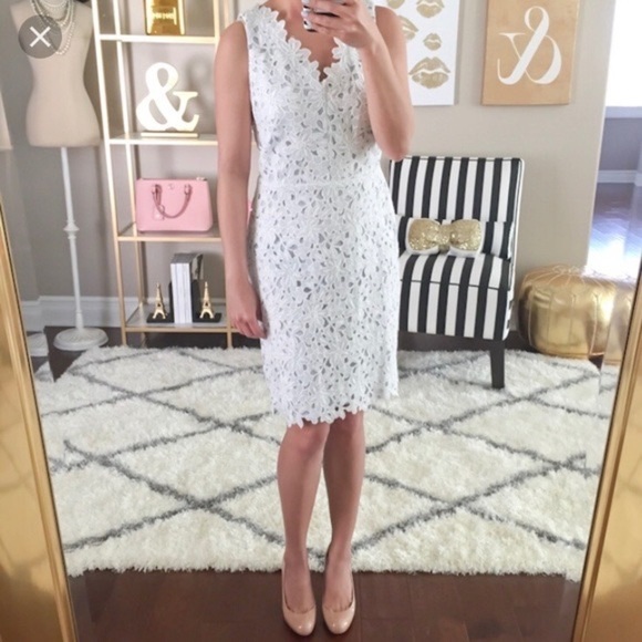 👗The Loft White Lace Dress 👗 - Picture 3 of 8